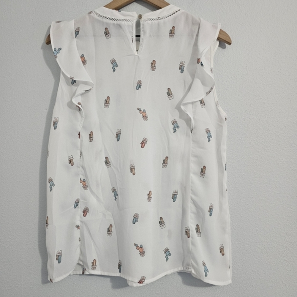 Lipslide • Cactus Print Ruffle Blouse - Picture 3 of 8